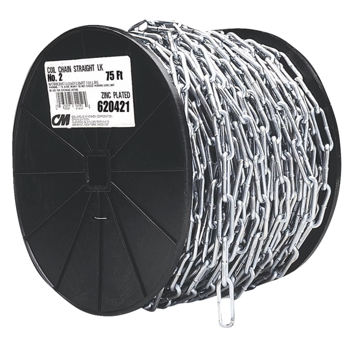 Straight Link Coil Chain 50' Electro-Galvanized M358526