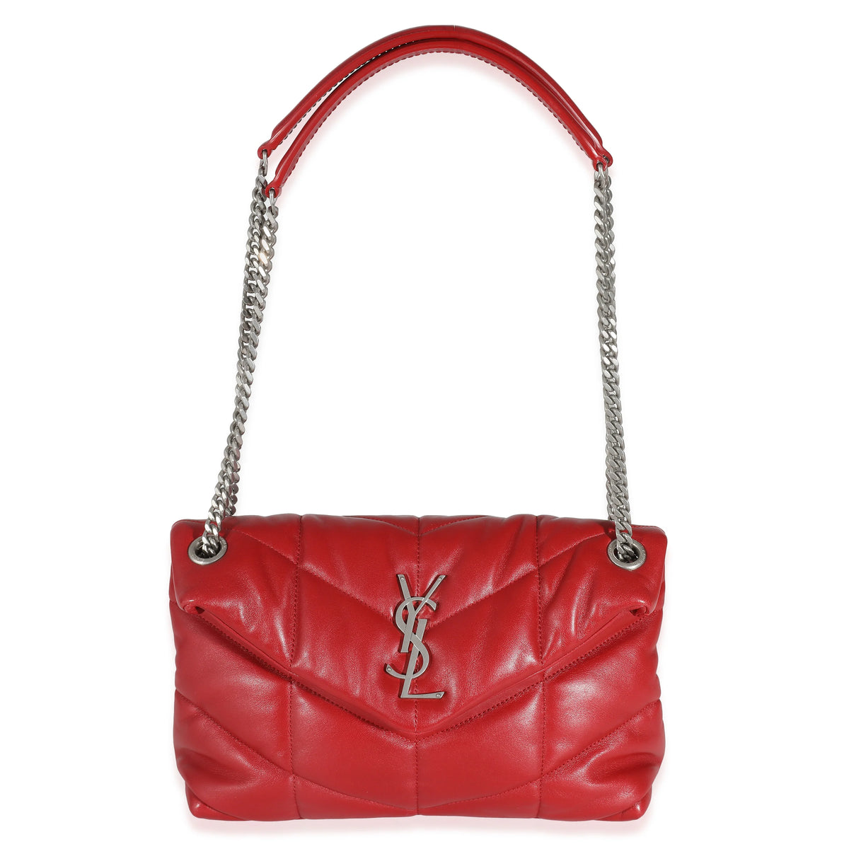 Red Quilted Lambskin Small Puffer A840