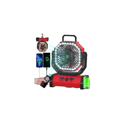 Battery Operated Portable Oscillating Fan with LED Lantern Light 20000mAh Rechargeable X9913