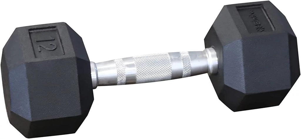 Rubber Coated Hexagon Dumbbells Pairs H100789
