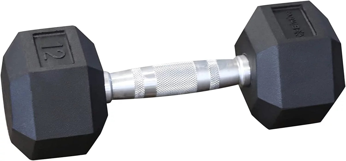 Rubber Coated Hexagon Dumbbells Pairs H100789