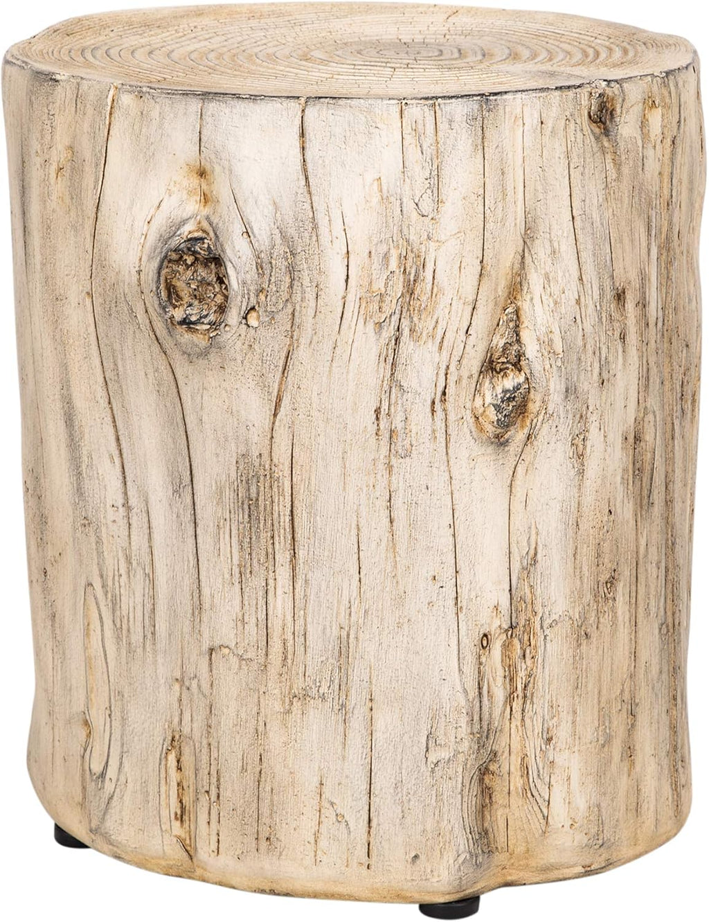 Faux Wood Stump Stool Accent Table Brown Set of 1 B574