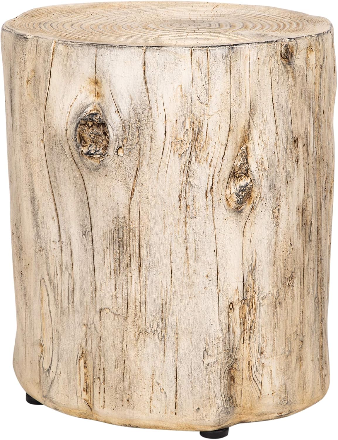 Faux Wood Stump Stool Accent Table Brown Set of 1 B574