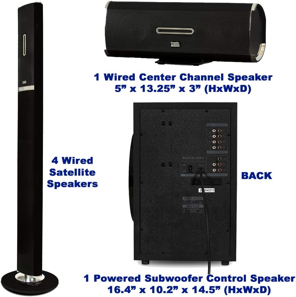 5.1 Bluetooth Tower Speaker System with Optical Input T6324