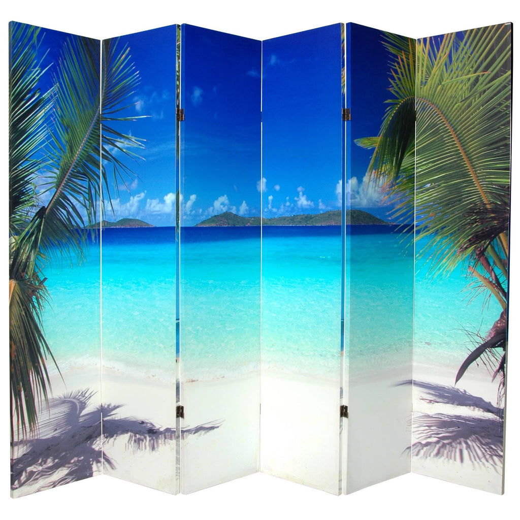 6 ft. Tall Double Sided Ocean Canvas Room Divider I66656