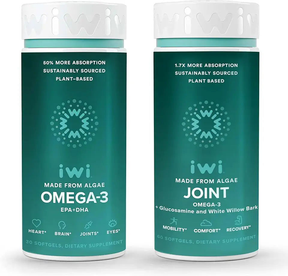 Omega-3 & Joint Omega-3 Bundle, 30 Servings, Vegan Plant-Based Algae Omega 3 F458778