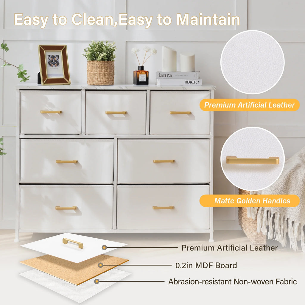 6 Drawer Fabric Dresser S365