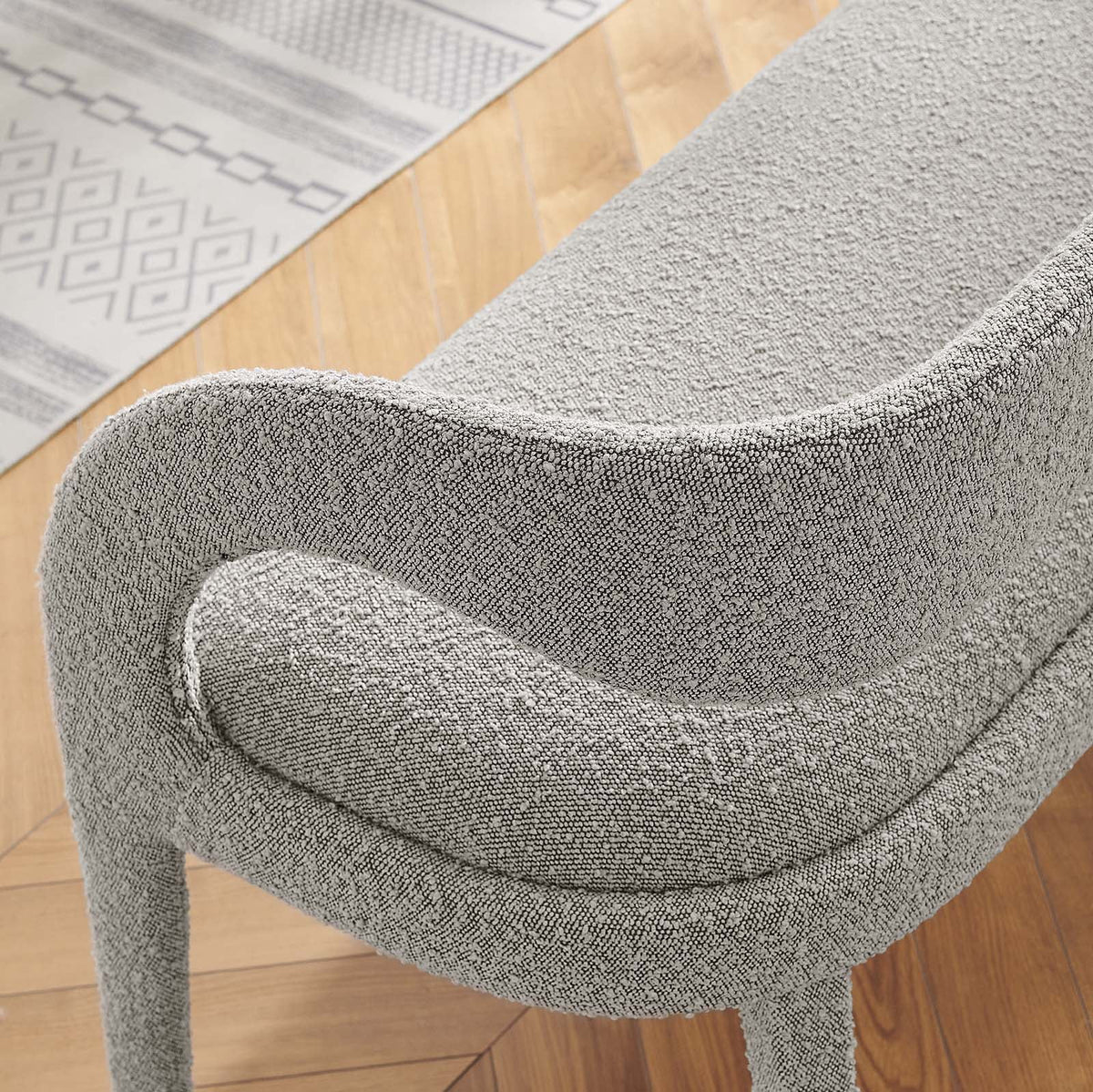 Boucle Fabric Accent Bench Q8505