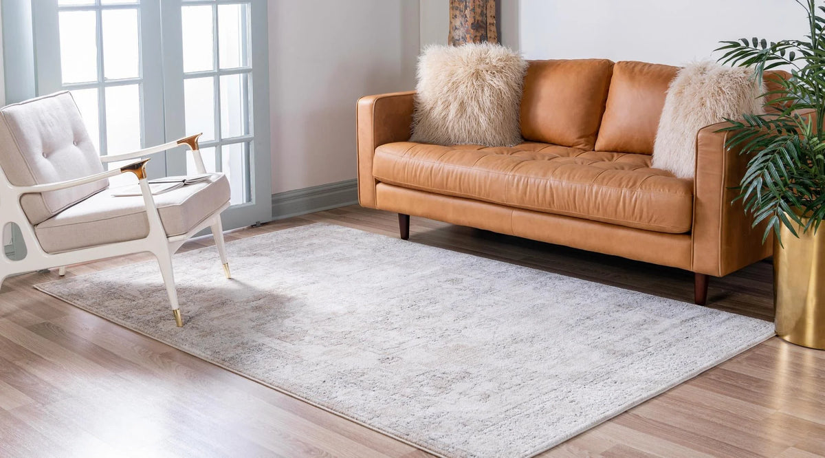 9' x 12' Ivory Low-Pile Rug C705