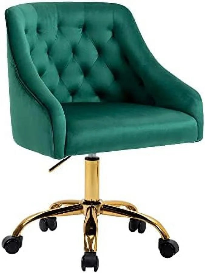 Green Velvet Adjustable Office Chair P3179