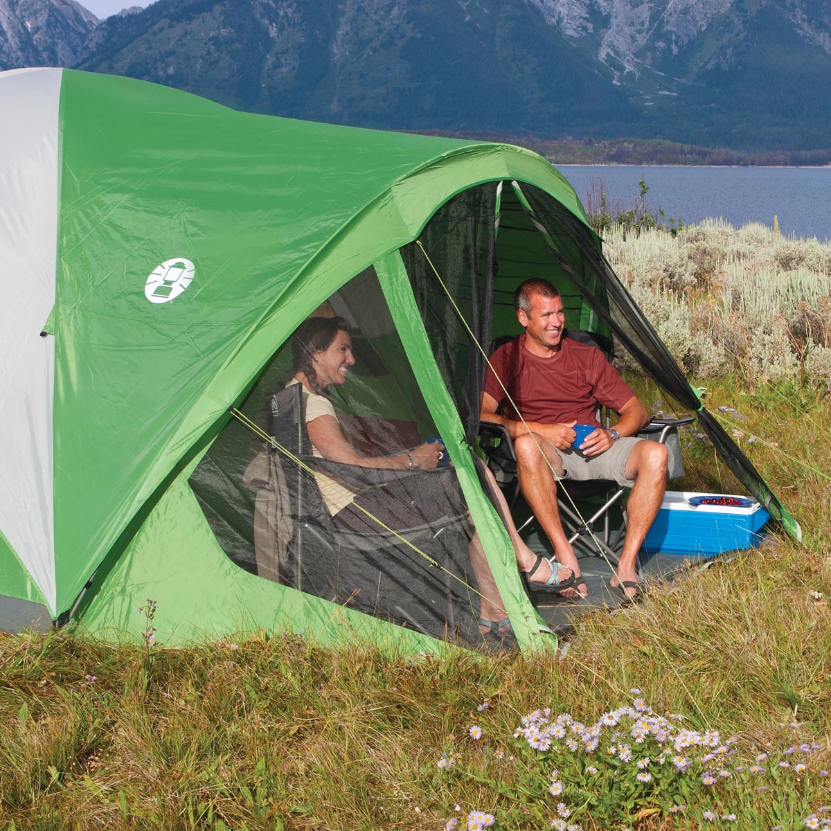 6-Person Dome Tent with Screen Room, Green A29600