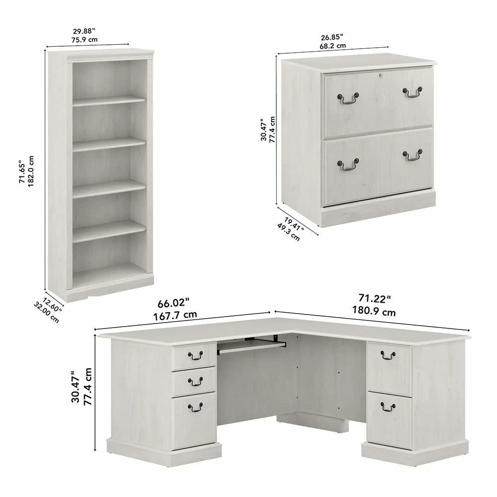 L Shaped Desk with Storage P822