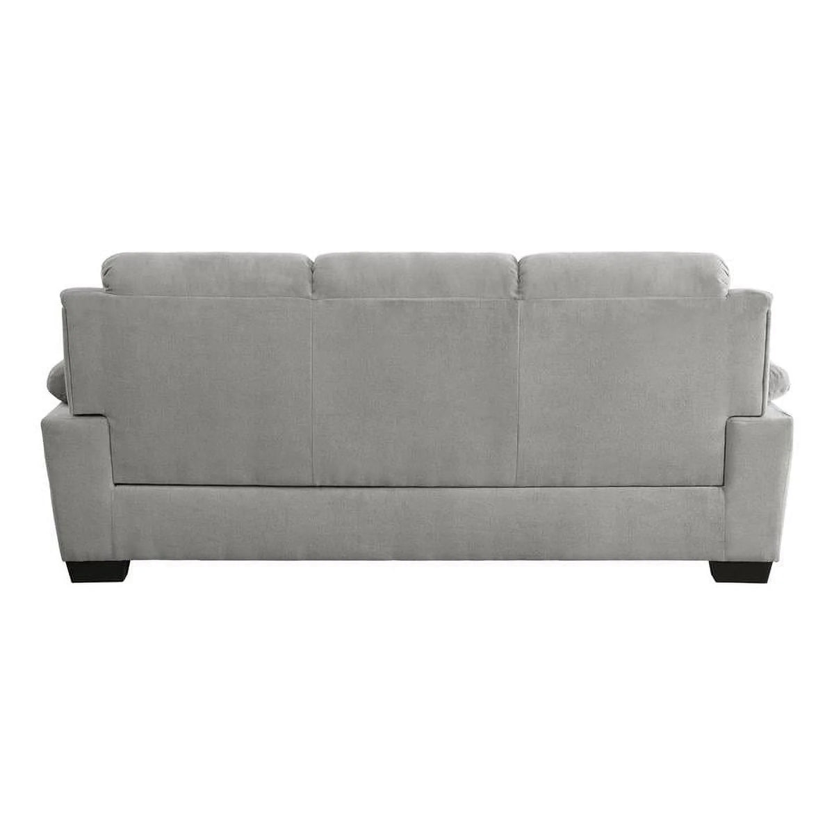 Light Gray Textured Fabric Sofa with Pillow-top Arms C46235