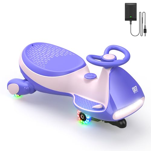 12V Electric Wiggle Car with Pedal, Rechargeable Battery, 2 Speed, Flashing Wheels, Blue T8774