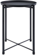 Black Metal Tray End Table Z63908