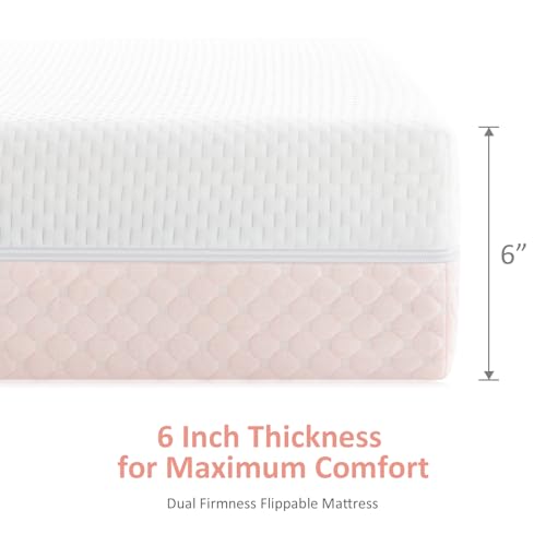 White Pink Dual Sided Memory Foam Crib Mattress E60840