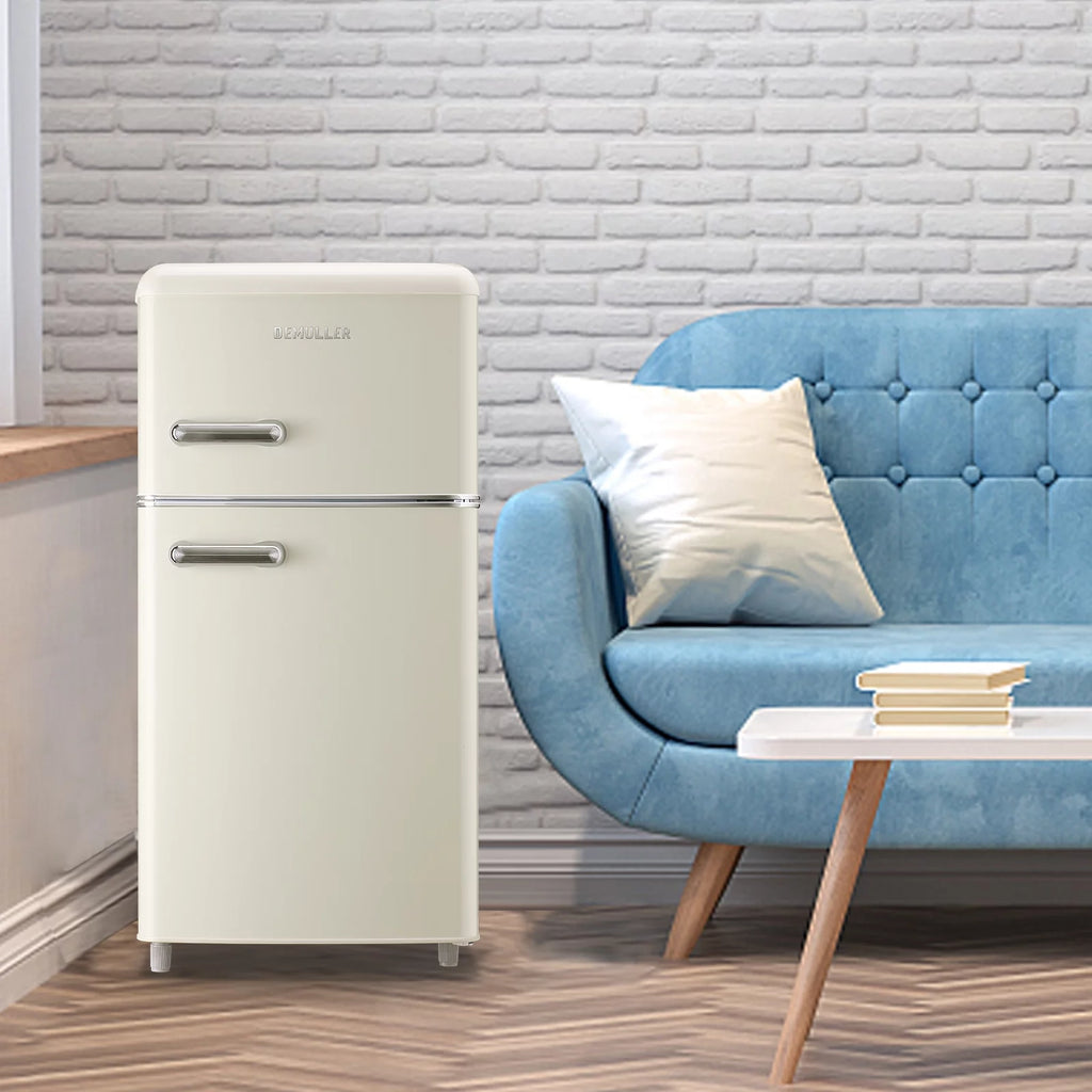 Mini Refrigerator Dual Door Fridge with Handle H456