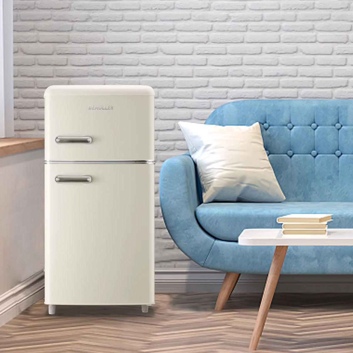 Mini Refrigerator Dual Door Fridge with Handle H456