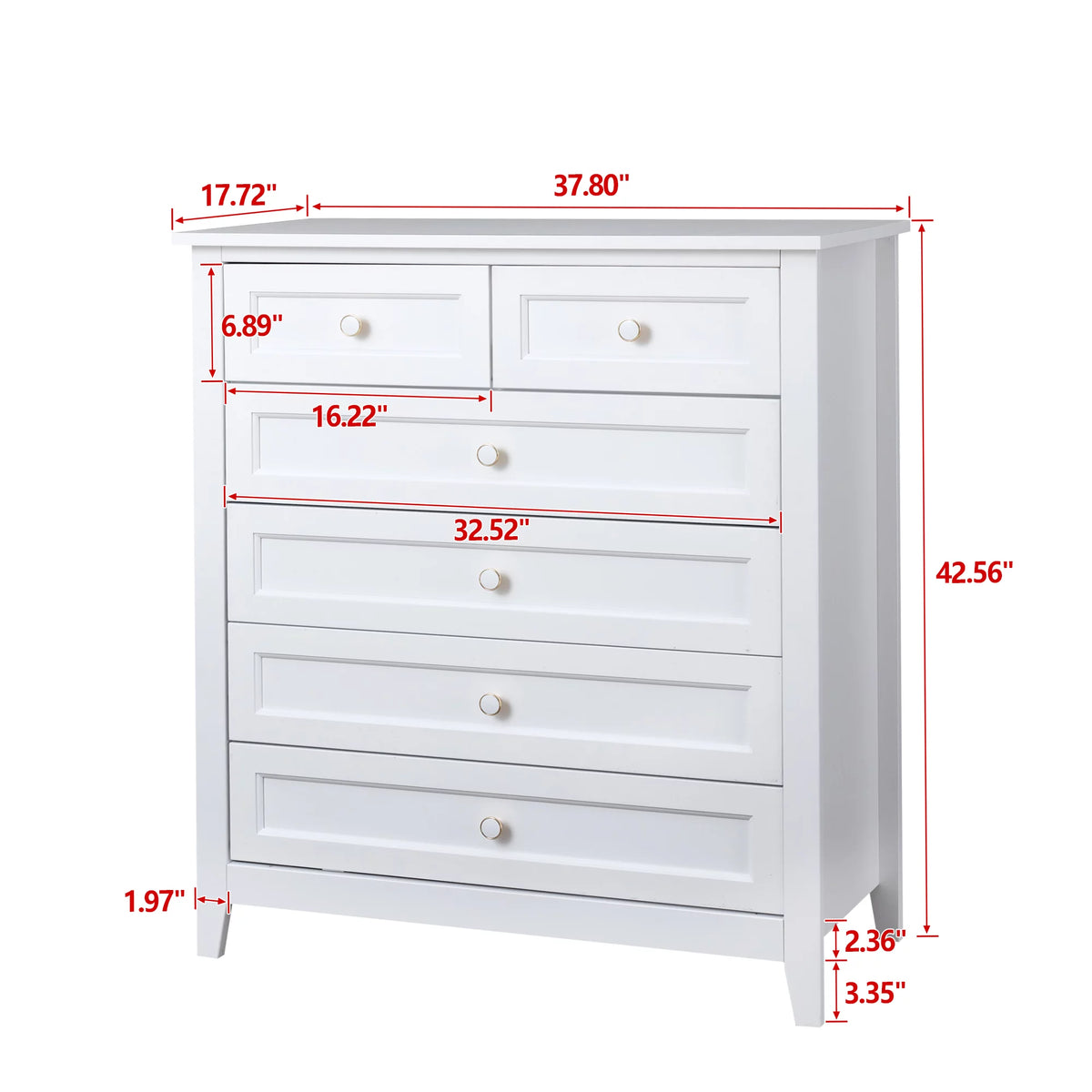 Antique White Drawer Dresser Cabinet L27302