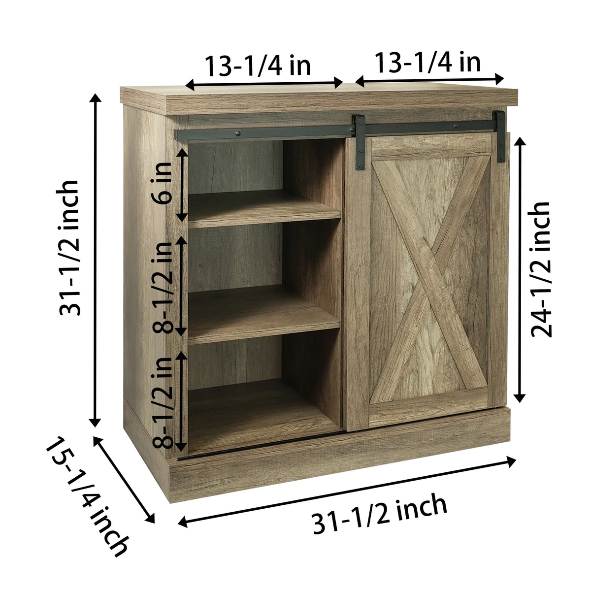 Storage Cabinet with Sliding Slat Door F94670