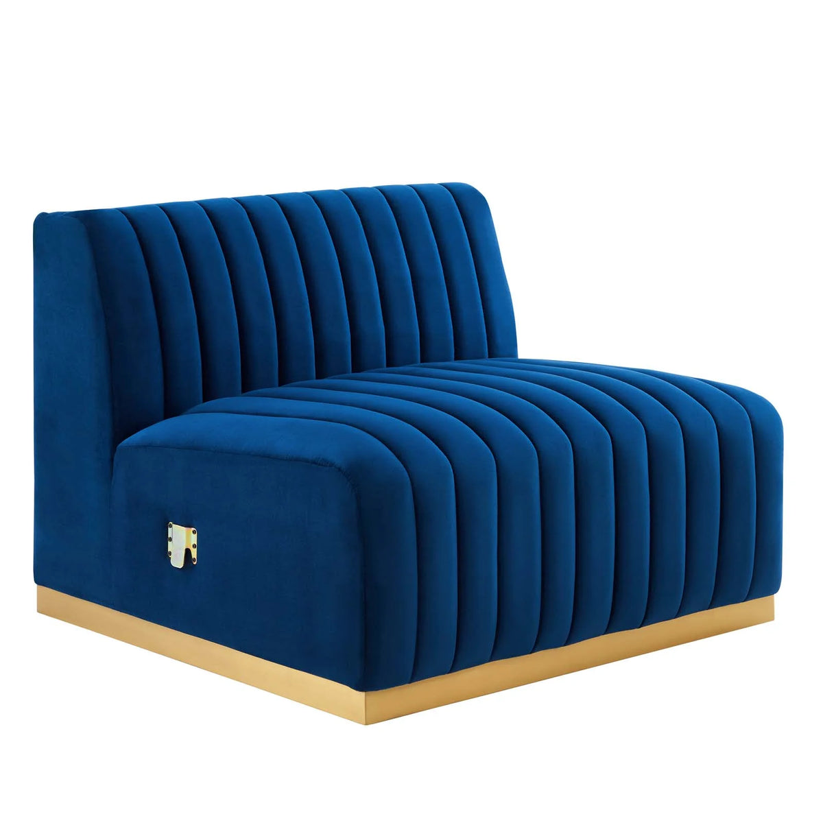 Gold Navy Velvet 4-Piece Sectional L14725