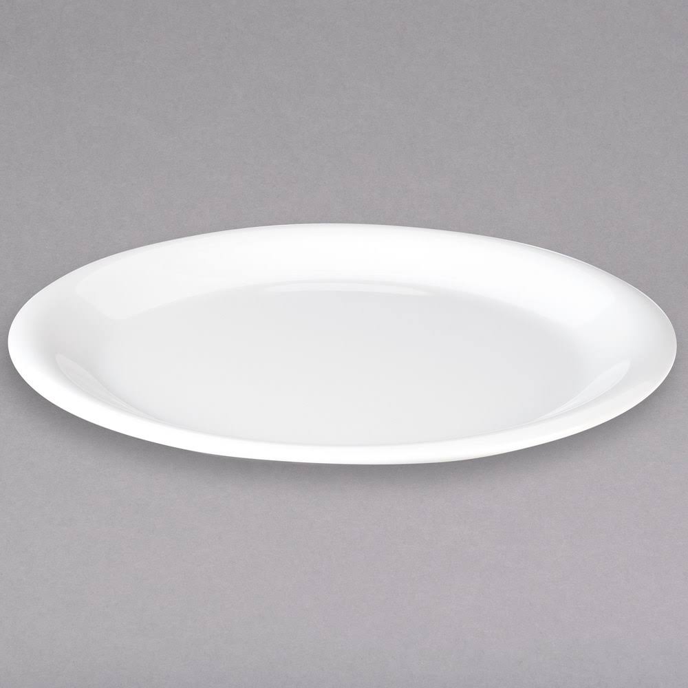 White 9x22 Melamine Narrow Rim Dinner Plate H47688