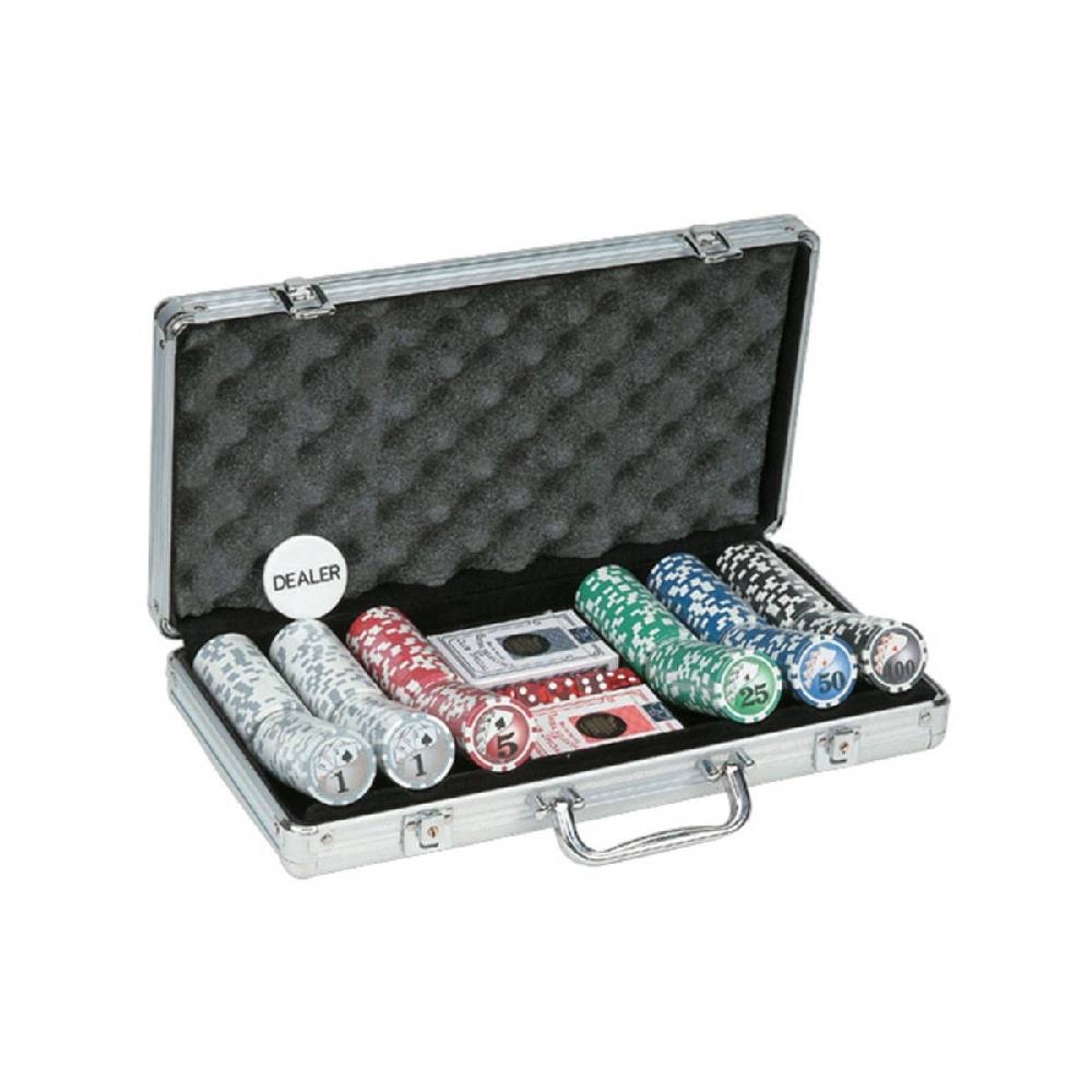300 Piece Poker Chips in Aluminum Case Silver D883167