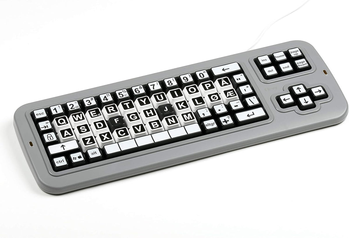 Norwegian Computer Keyboard with Uppercase/Lowercase White Lettering Y128