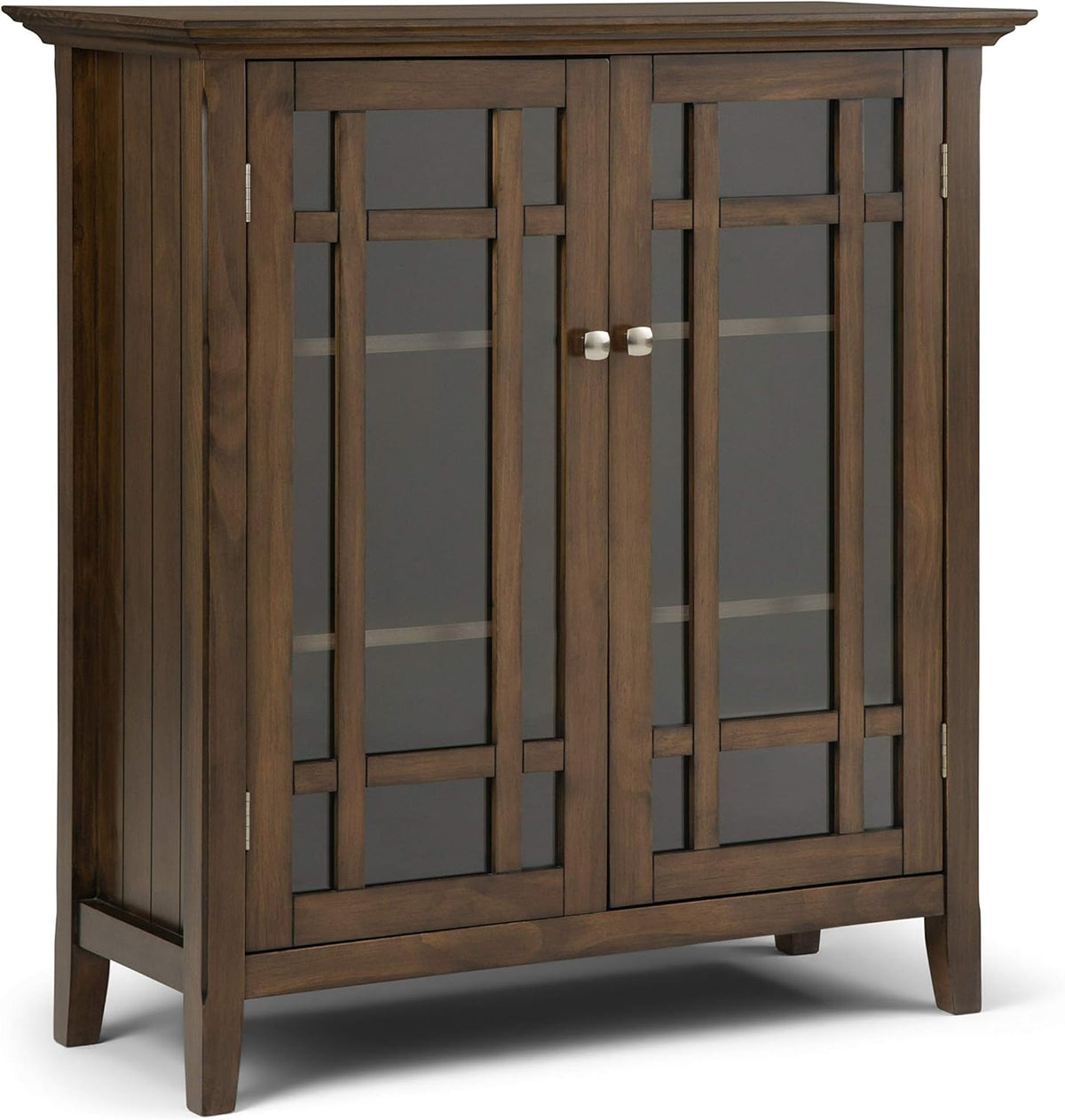 39 inch Rustic Medium Storage Cabinet with 2 Tempered Glass Doors K28157