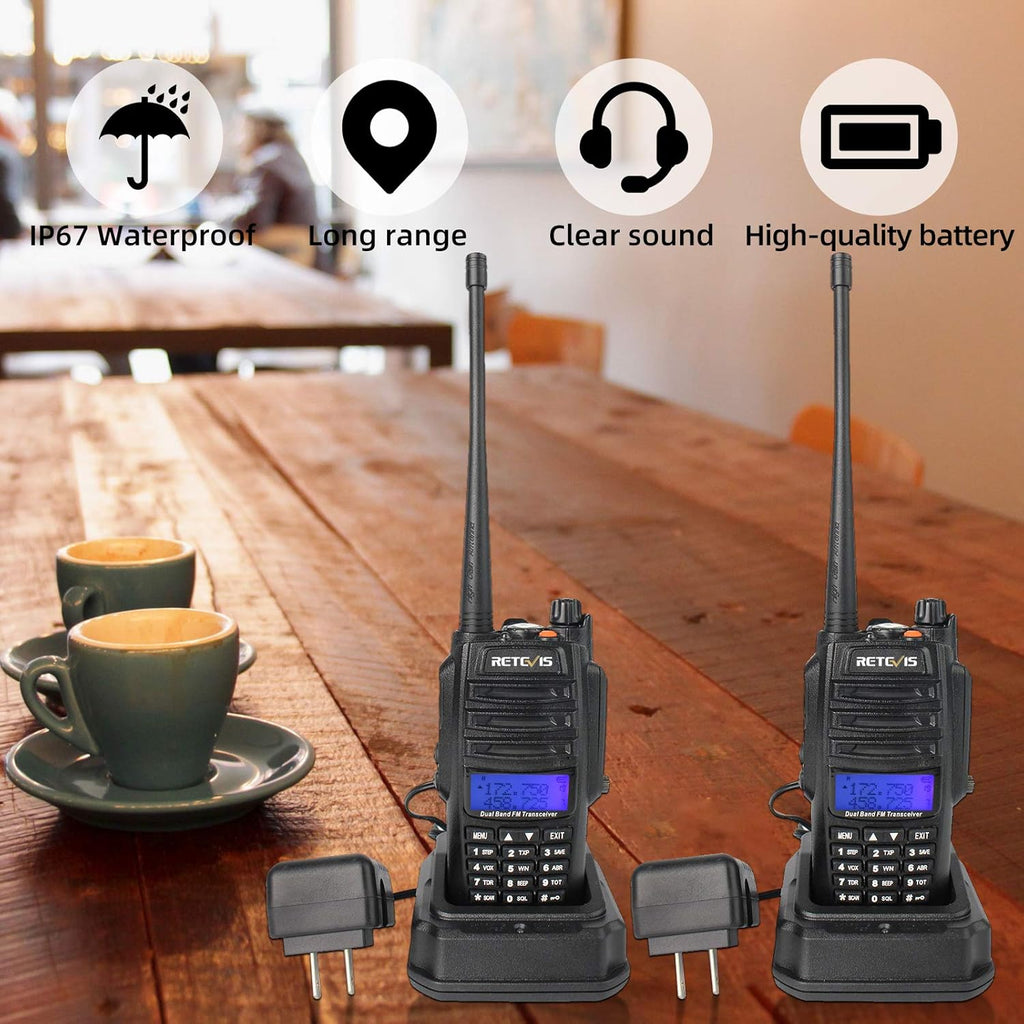 Waterproof Dual Band Rechargeable 2 Way Radio 2 Pack U261439