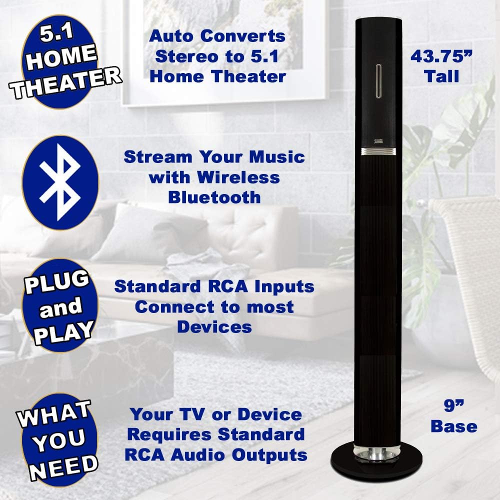 5.1 Bluetooth Tower Speaker System with Optical Input T6324