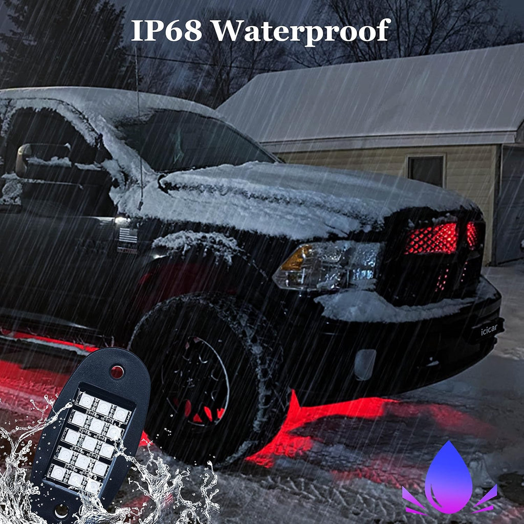 LED Rock Lights, 180 LEDs RGB IP68 Waterproof (12 Pods) S64608