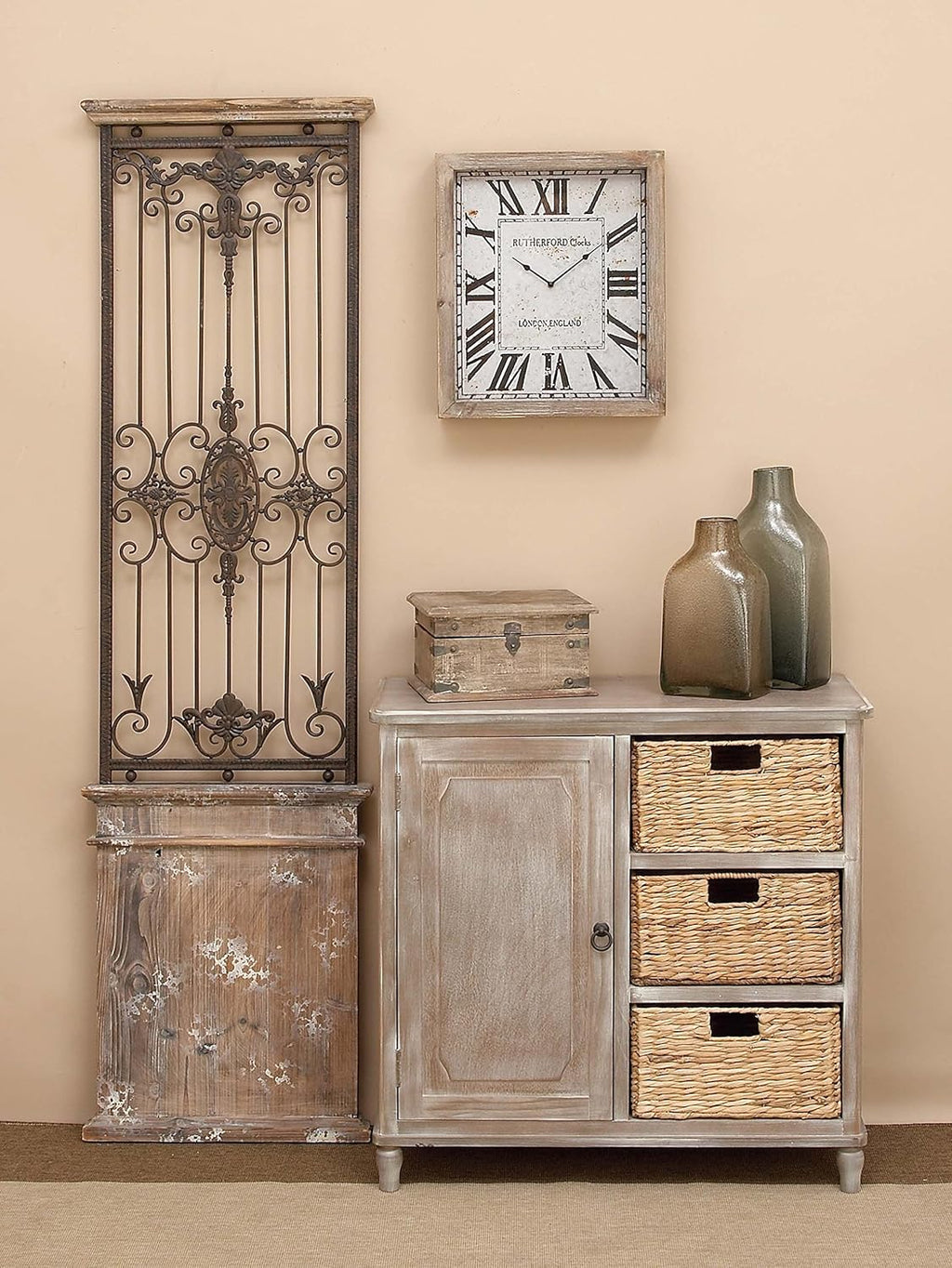 Wood Basket Cabinet U669405