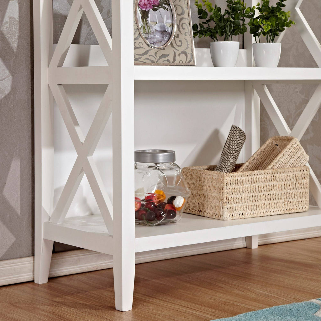 Walnut 4-Tier Wood Bookcase F863