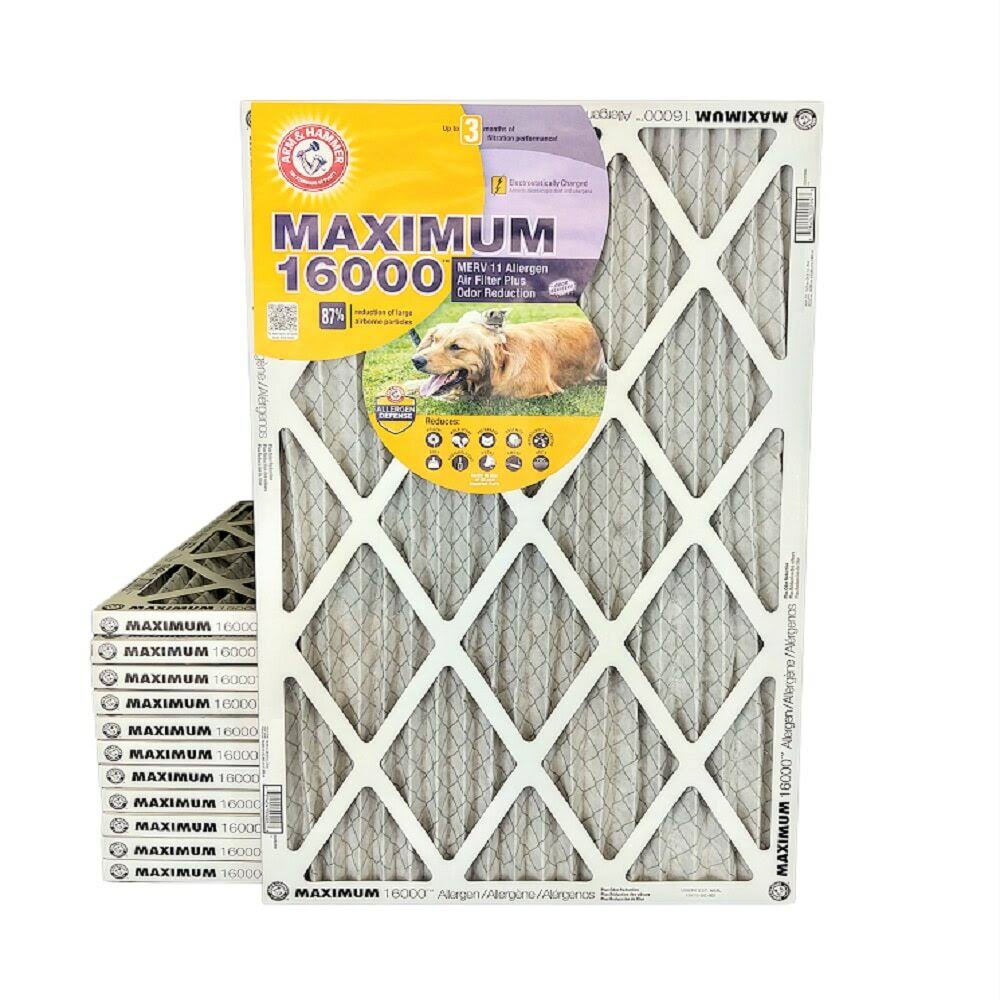 16x25x1 MERV 11 Carbon Air Filter Case of 12 O1605