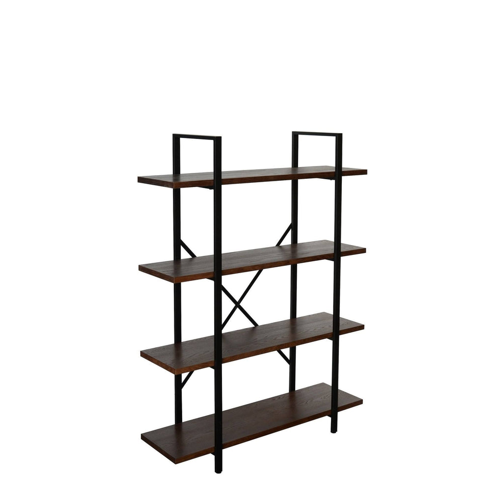 Walnut Brown 4 Shelf Etagere Bookcase O1812