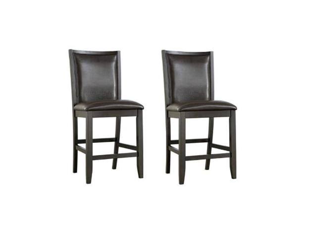 Brown Upholstered Barstool Set of 2 O7668