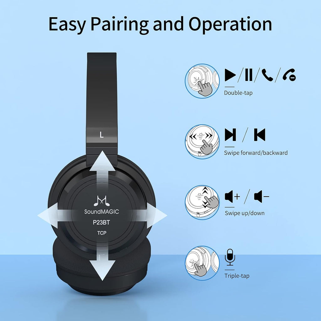 On Ear Bluetooth Headphones Wireless Noise Canceling Microphone Pack of 2 R96067