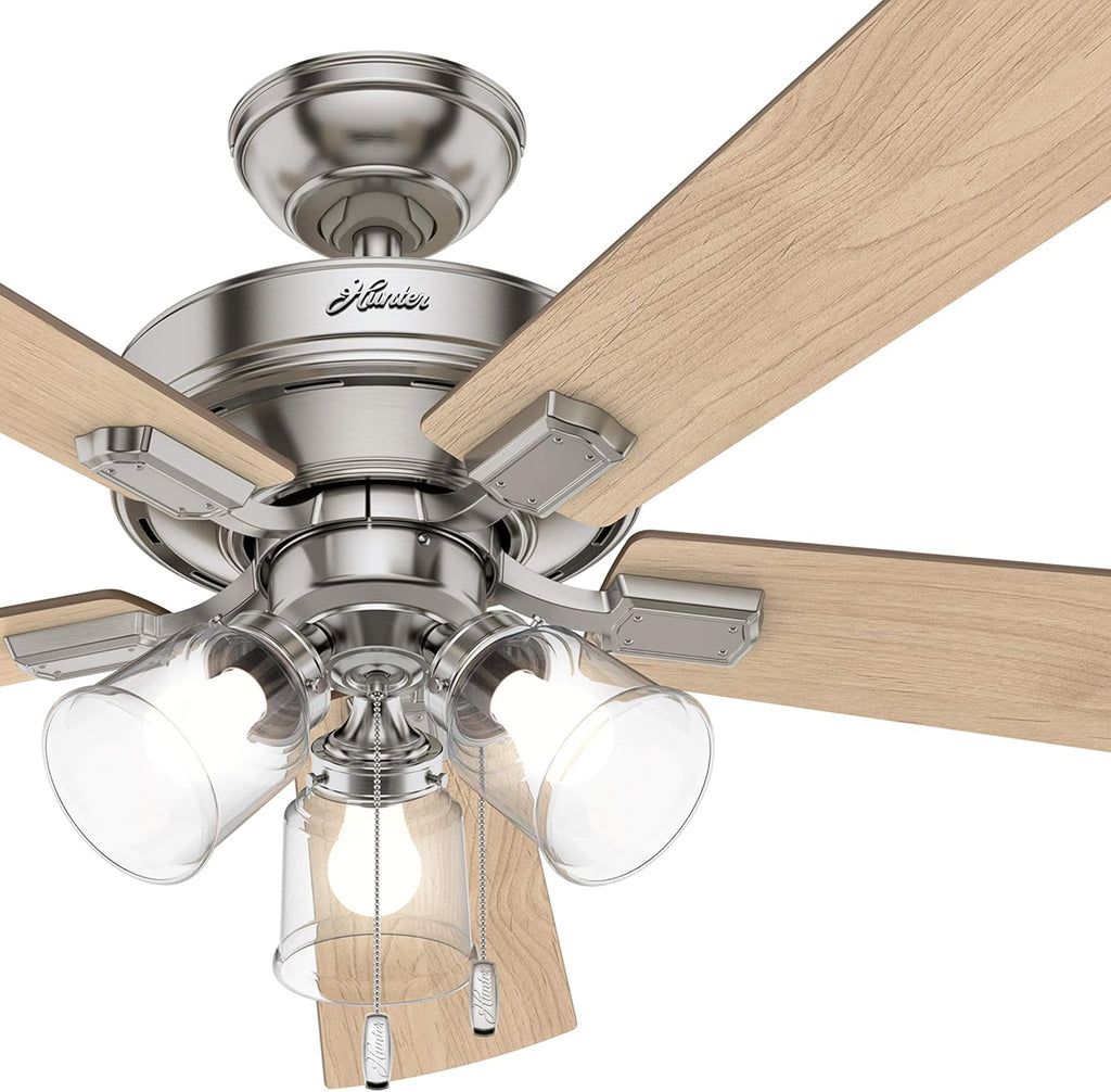 52 inch Brushed Nickel Indoor Ceiling Fan with LED Lights B109841