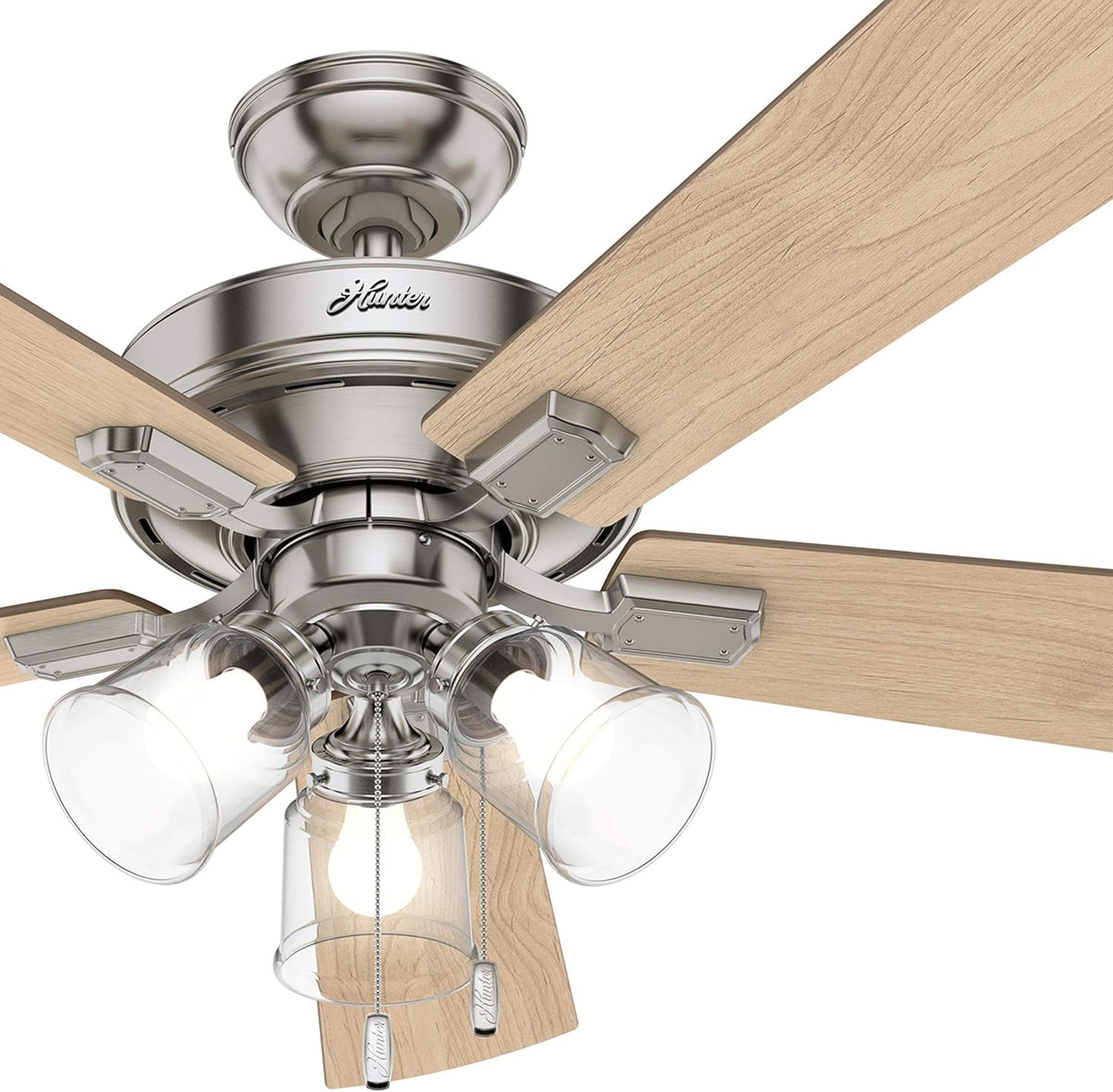 52 inch Brushed Nickel Indoor Ceiling Fan with LED Lights B109841