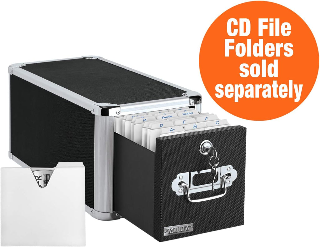 Locking CD File Cabinet, 4 Drawers, Black K507