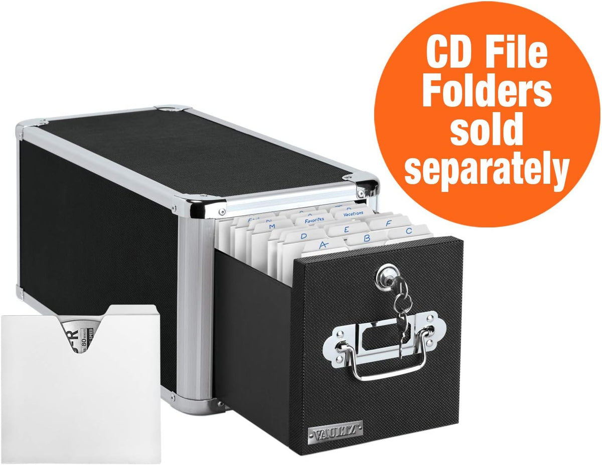 Locking CD File Cabinet, 4 Drawers, Black K507