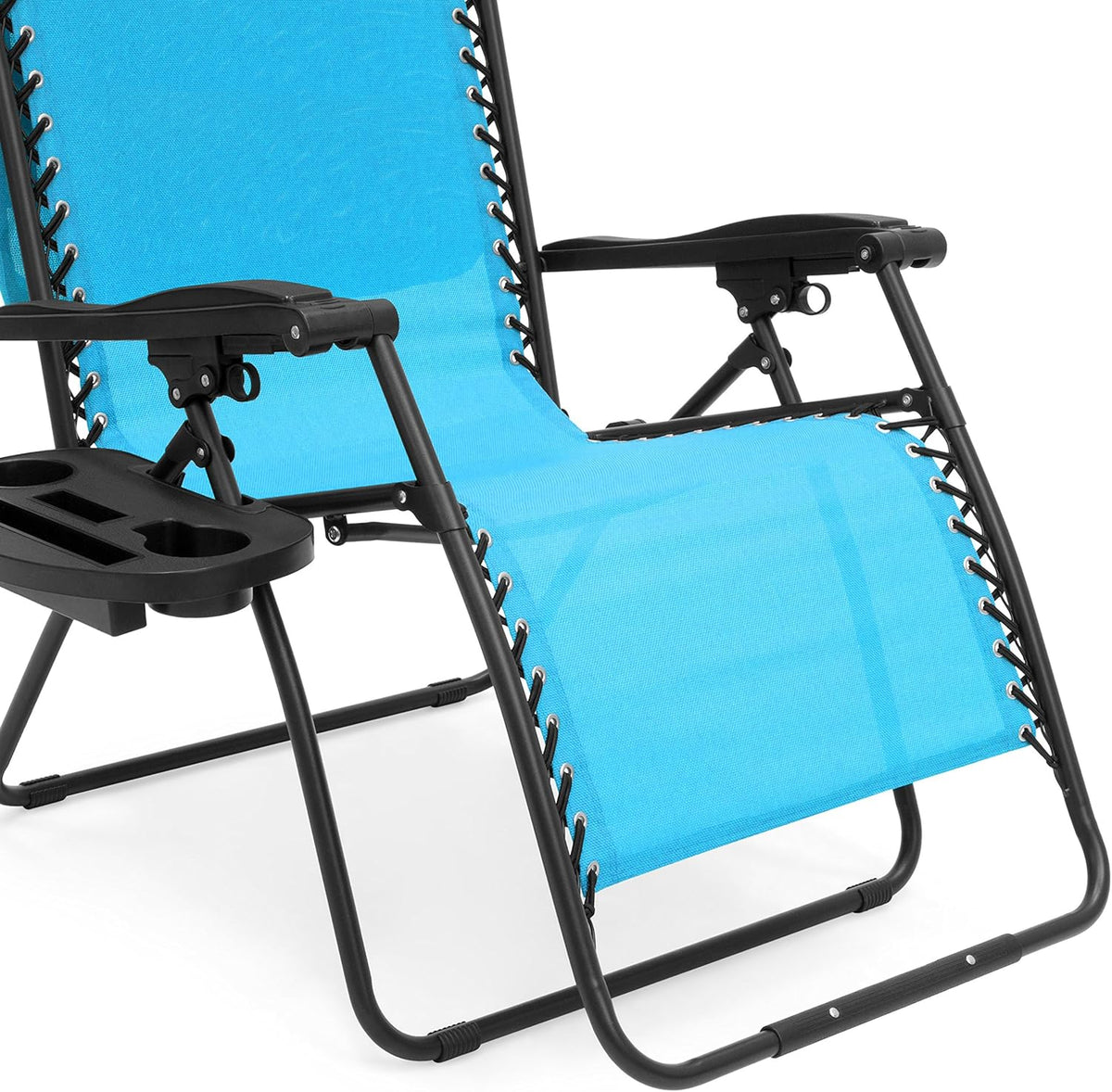 Oversized Steel Mesh Zero Gravity Reclining Lounge Chair with Canopy and Cup Holder U377777