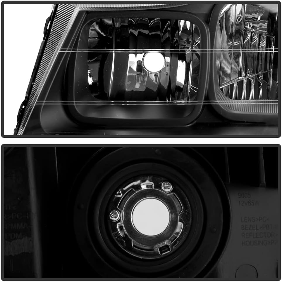 Black Headlights Headlamps Driver + Passenger Side Set X50113