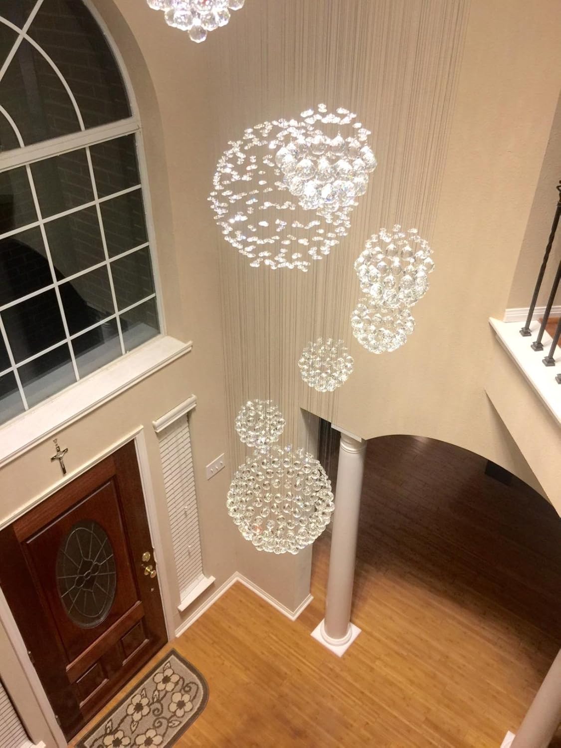 Modern Spiral Crystal Chandelier Large Flush Mount Ceiling Light Fixture A9515