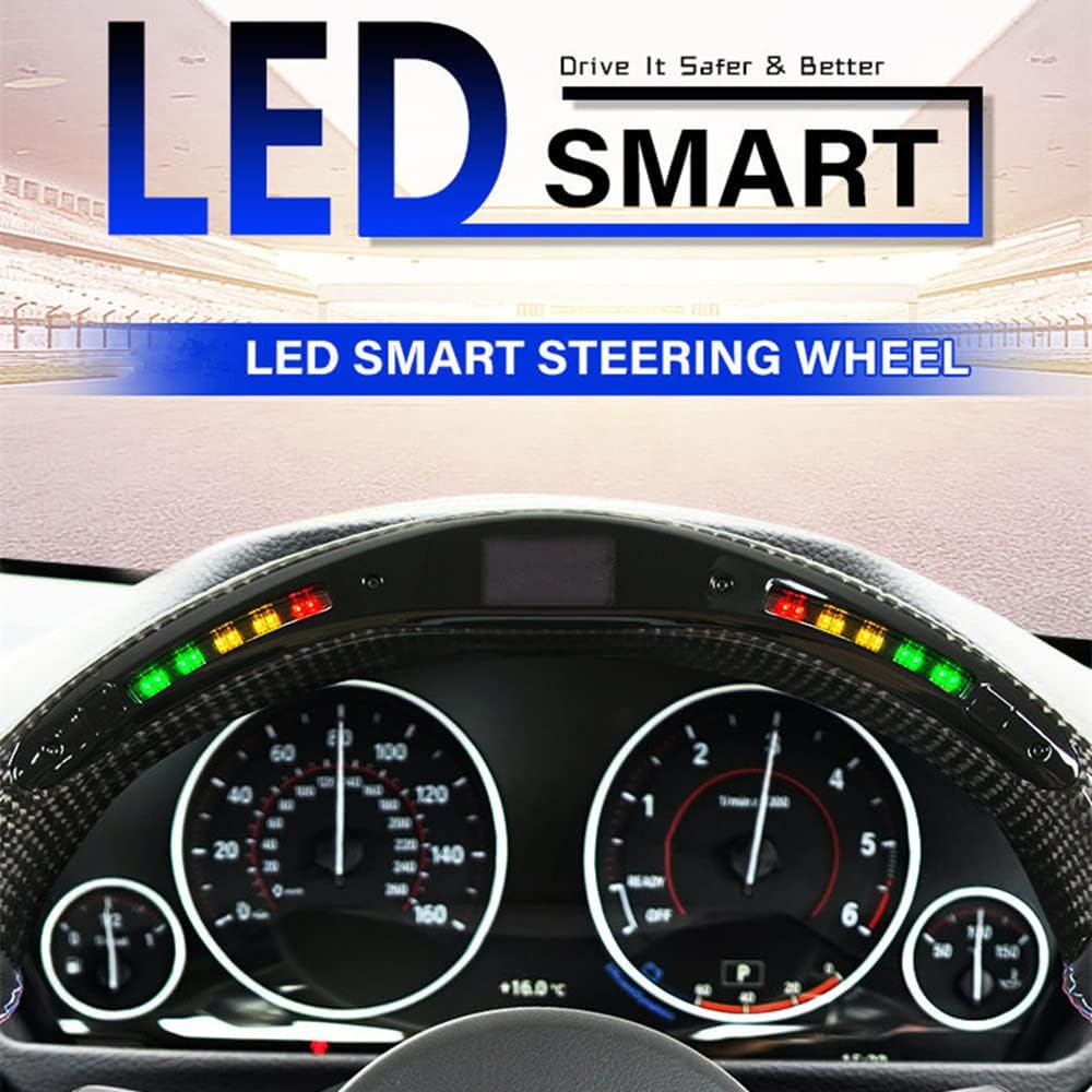 Matte Forged Carbon Fiber LED Steering Wheel Q38440