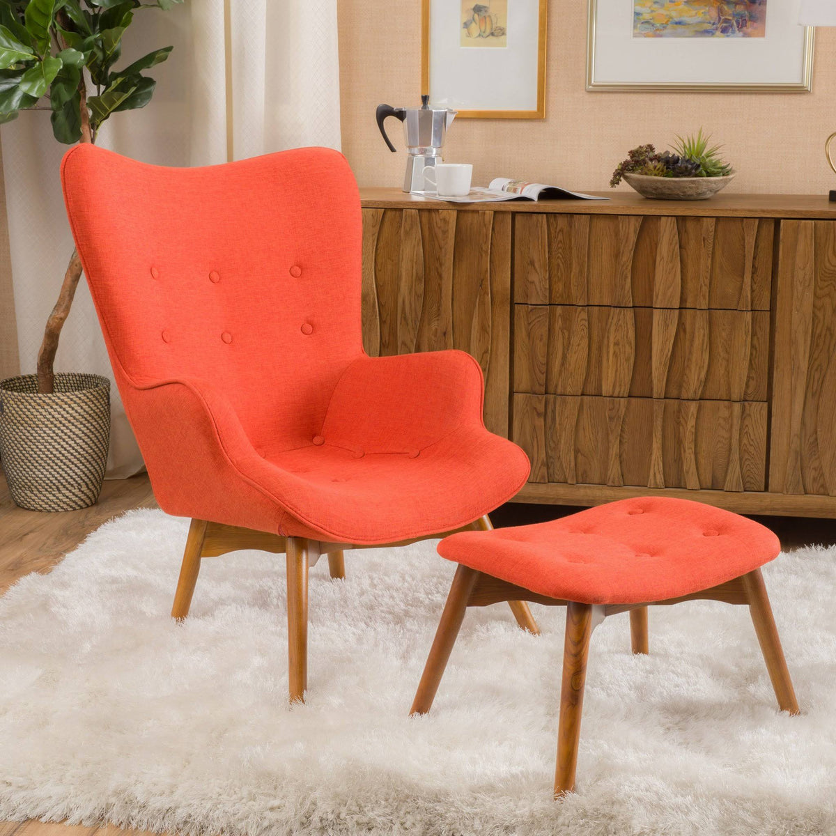 Mid Century Chair Set Grey X1037
