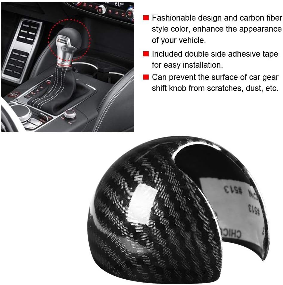 Carbon Fiber Style Car Gear Shift Knob Head Cover Cap E6593