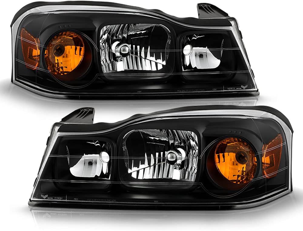 Black Headlights Headlamps Driver + Passenger Side Set X50113