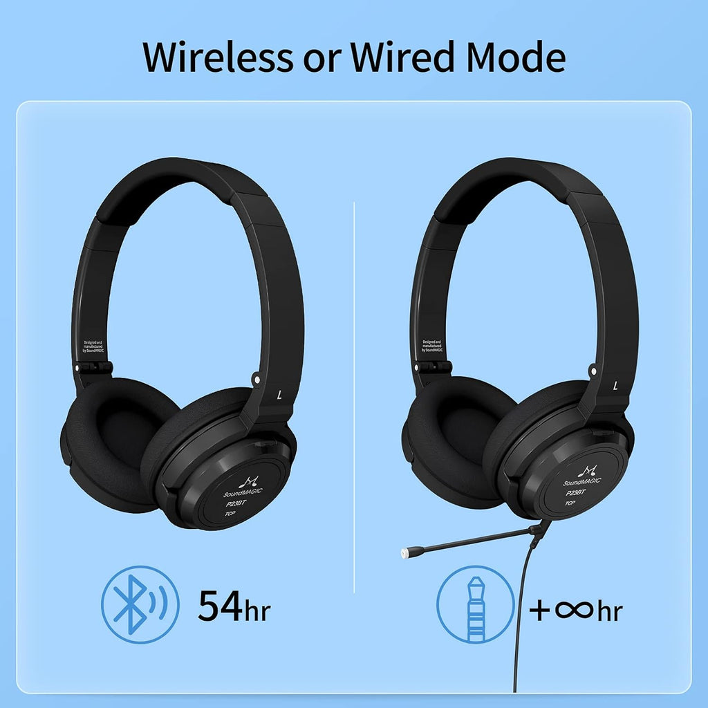 On Ear Bluetooth Headphones Wireless Noise Canceling Microphone Pack of 2 R96067